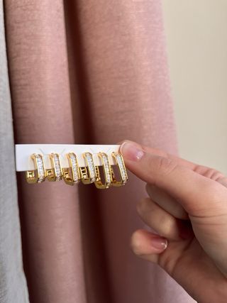 Set Orecchini Rettangolari Dorati