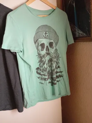 2 Camisetas Grises y Turquesa