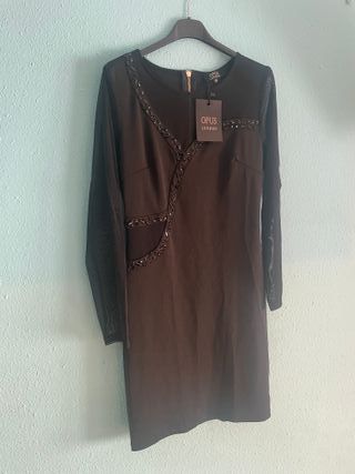 Vestido negro OPUS LONDON invitada pedrería NUEVO