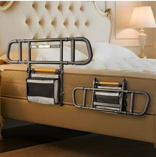 Barandilla de cama con luz y organizador