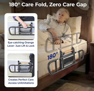 Barandilla de cama con luz y organizador