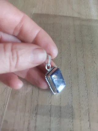 Ciondolo Argento Sodalite Naturale Rettangolare