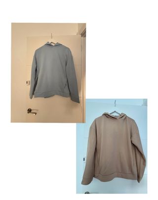 Lote 2 sudaderas azul y beige