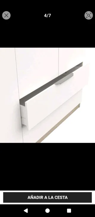 Ropero 4 puertas blanco y madera