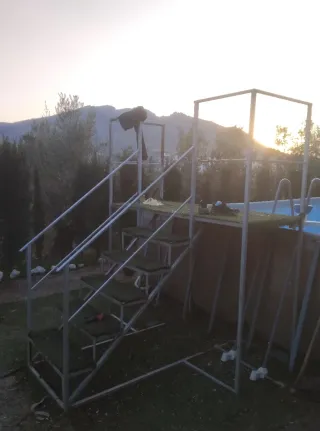 Escaleras piscina desmontable metal