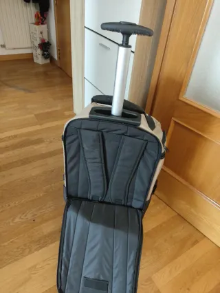 Maleta/Mochila Militar con Ruedas Beige/Negra