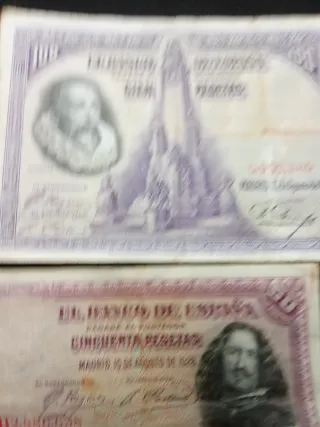 Colección de billetes antiguos españoles