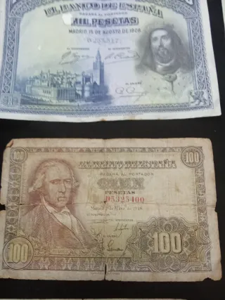 Colección de billetes antiguos españoles
