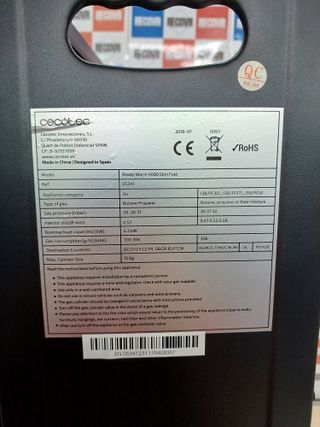 Stufa a Gas Cecotec Ready Warm 4000 Slim Fold