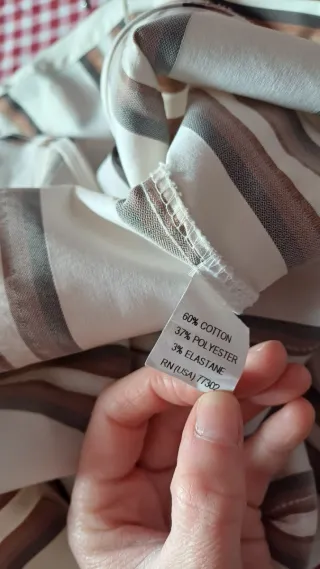 Camisa Zara rayas marrones y blancas