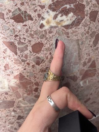 Anillo Isabelino Plata 925 y Oro 18kt Azul