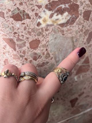 Anillo Isabelino Plata 925 y Oro 18kt Azul