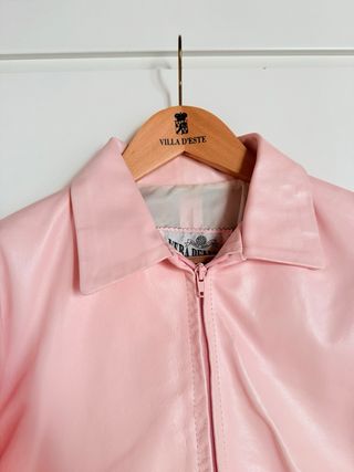 Giubbotto in vera pelle rosa taglia M