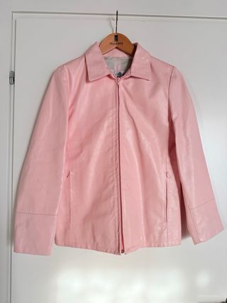 Giubbotto in vera pelle rosa taglia M