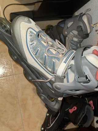 Patines Oxelo y Rollerblade Negro/Rosa y blanco