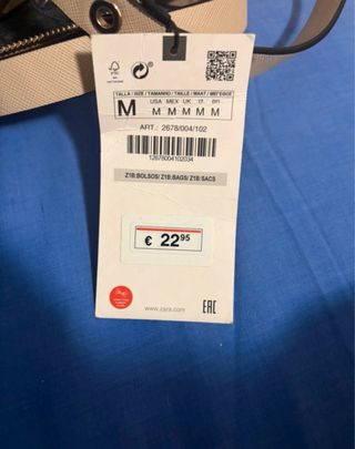 Bolso Zara Beige Satinado