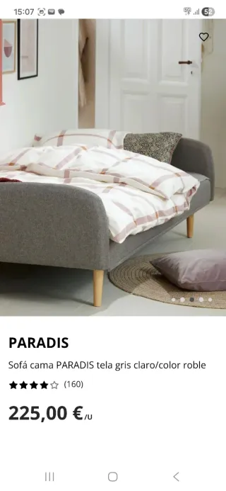 Sofá cama gris 3 plazas a estrenar