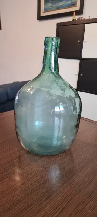 Damajuana vidrio soplado turquesa vintage 10L