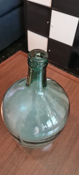 Damajuana vidrio soplado turquesa vintage 10L