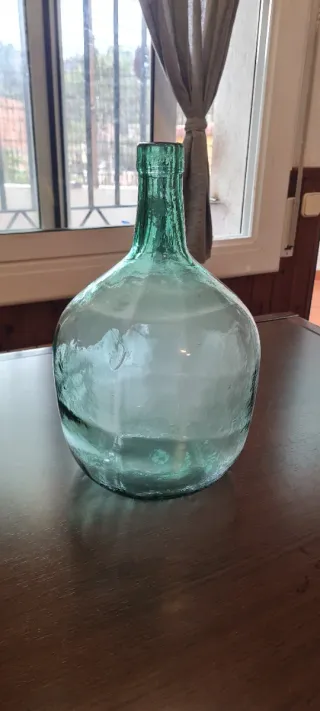 Damajuana vidrio soplado turquesa vintage 10L