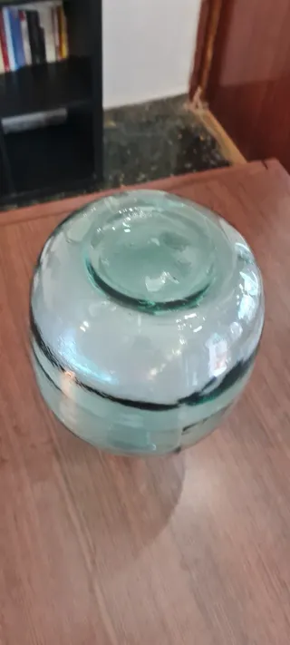 Damajuana vidrio soplado turquesa vintage 10L