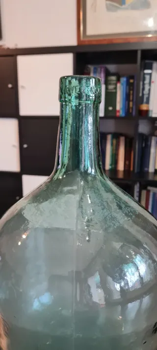 Damajuana vidrio soplado turquesa vintage 10L