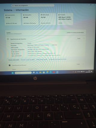 Portátil HP 255 G9 15.6 Gris 16gb ram