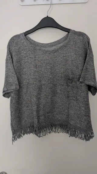 Camiseta Hollister plateada S