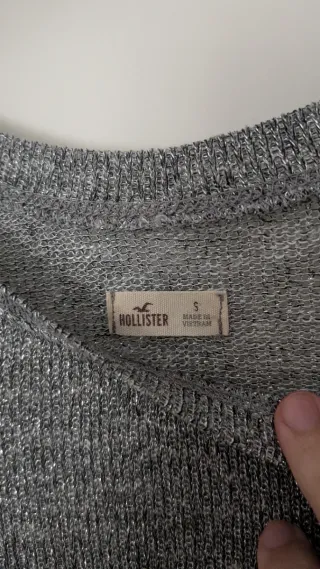 Camiseta Hollister plateada S