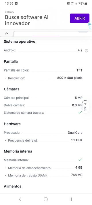 Móvil Samsung pequeño