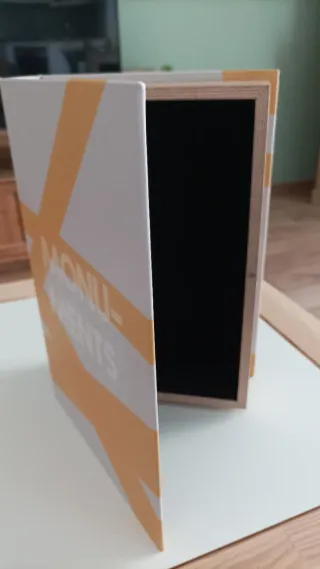 Libro segreto contenitore grigio/arancio