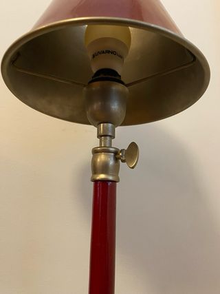 2 Lámparas Mesa Vintage Roja/Plata