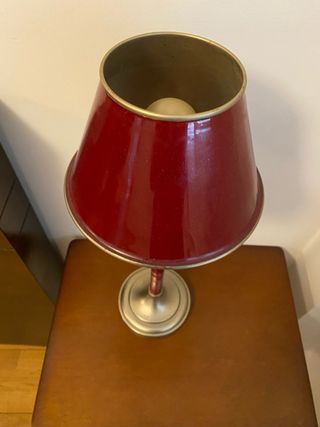 2 Lámparas Mesa Vintage Roja/Plata