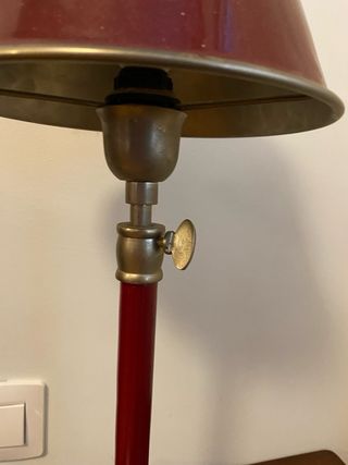 2 Lámparas Mesa Vintage Roja/Plata