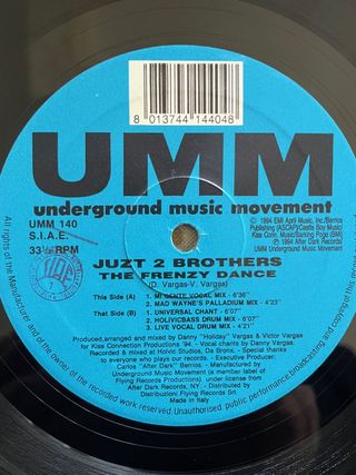 Juzt 2 Brothers "The Frenzy Dance" vinile house 90