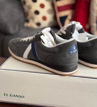 Zapatillas El Ganso Running Gris y Azul