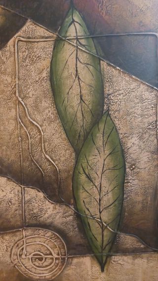 Cuadro Decorativo Hojas Verdes Texturizado