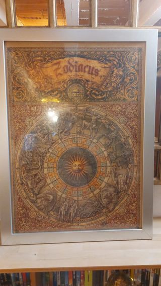 Cuadro Zodiaco Marco Metal Dorado