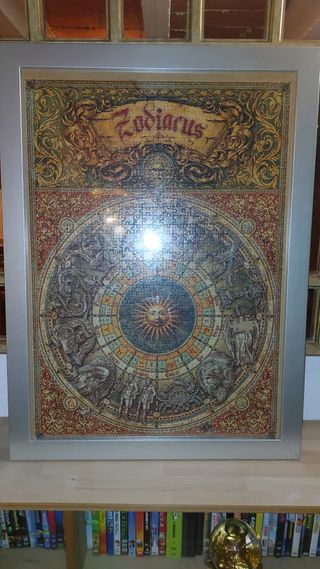 Cuadro Zodiaco Marco Metal Dorado
