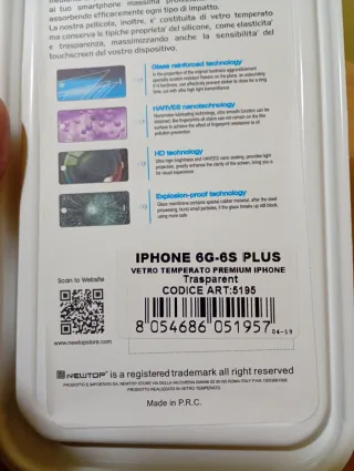 LOTTO DI 2 PELLICOLE VETRO TEMPERATO PER APPLE