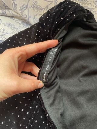 Vestido fiesta Bershka negro brillos