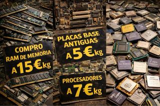 Chatarra electrónica: RAM, Placas Base, Procesador