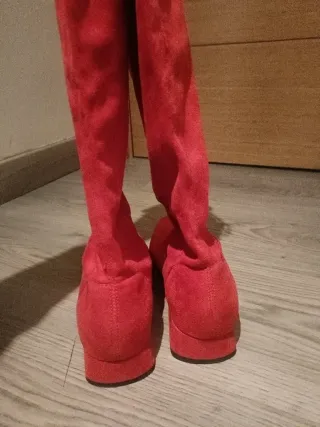 Botas altas rojas mujer talla 36