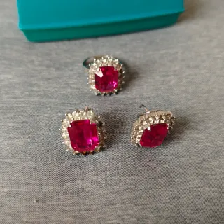 Conjunto Vintage Rodiplat Anillo y Pendientes