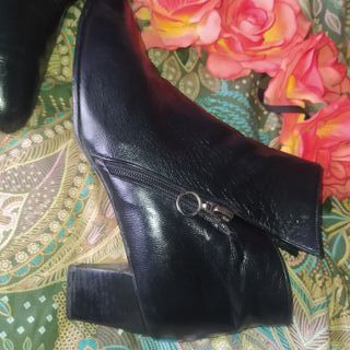 Botines de piel tacón 5 cm