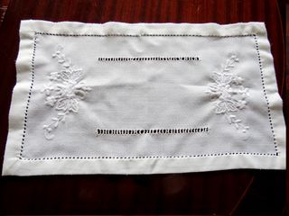 Conjunto 3 panos linho bordados