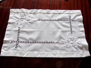 Conjunto 3 panos linho bordados