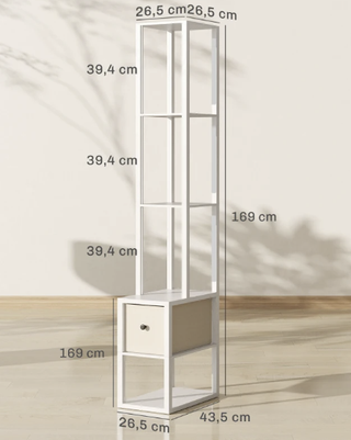 Lámpara de pie moderna con estantes