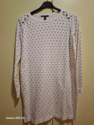 Abito Mango pois bianco taglia M/L