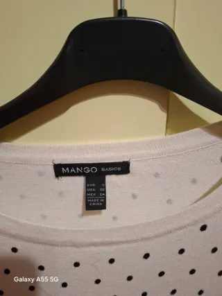 Abito Mango pois bianco taglia M/L